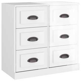 Sideboards 3 pcs High Gloss White Engineered Wood - Giant Lobelia