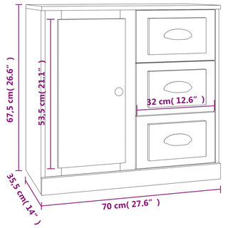 Sideboards 3 pcs High Gloss White Engineered Wood - Giant Lobelia