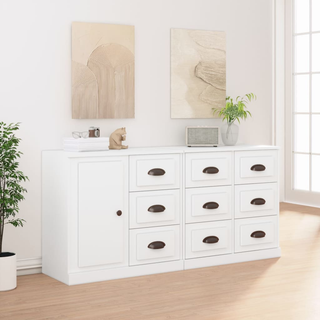 vidaXL Sideboards 3 pcs White Engineered Wood - Giant Lobelia