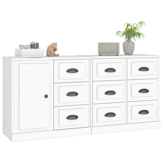 vidaXL Sideboards 3 pcs White Engineered Wood - Giant Lobelia