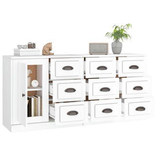 vidaXL Sideboards 3 pcs White Engineered Wood - Giant Lobelia