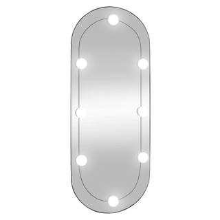 vidaXL Wall Mirror with LED Lights 30x70 cm Glass Oval - Giant Lobelia