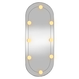 vidaXL Wall Mirror with LED Lights 30x70 cm Glass Oval - Giant Lobelia