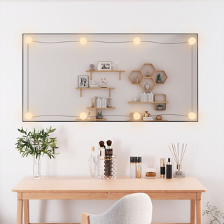 vidaXL Wall Mirror with LED Lights 50x100 cm Glass Rectangle - Giant Lobelia