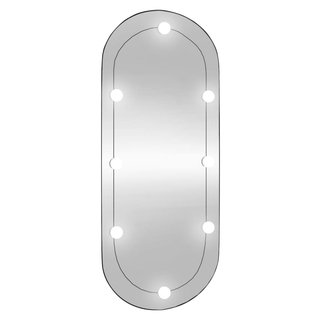 vidaXL Wall Mirror with LED Lights 45x100 cm Glass Oval - Giant Lobelia