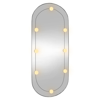 vidaXL Wall Mirror with LED Lights 45x100 cm Glass Oval - Giant Lobelia