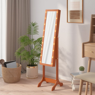 vidaXL Free-Standing Mirror with LED 34x37x146 cm - Giant Lobelia