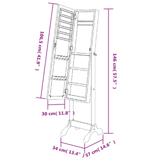 vidaXL Free-Standing Mirror 34x37x146 cm - Giant Lobelia