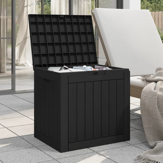 vidaXL Garden Storage Box Black 55.5x43x53 cm Polypropylene - Giant Lobelia