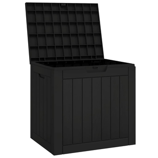 vidaXL Garden Storage Box Black 55.5x43x53 cm Polypropylene - Giant Lobelia