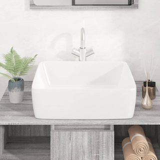 Wash Basin White 48x37x13 cm Ceramic Rectangle - Giant Lobelia