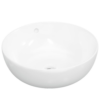 Wash Basin White 44x17 cm Ceramic Round - Giant Lobelia