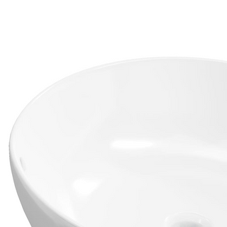 Wash Basin White 44x17 cm Ceramic Round - Giant Lobelia