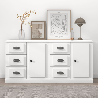 Sideboards 2 pcs White Engineered Wood - Giant Lobelia