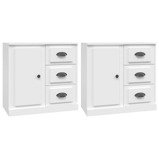 Sideboards 2 pcs White Engineered Wood - Giant Lobelia