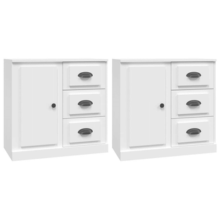 vidaXL Sideboards 2 pcs White Engineered Wood - GIANT LOBELIA