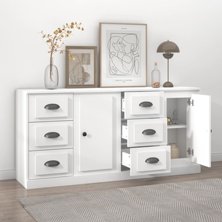 Sideboards 2 pcs White Engineered Wood - Giant Lobelia