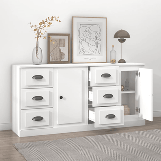 vidaXL Sideboards 2 pcs White Engineered Wood - GIANT LOBELIA