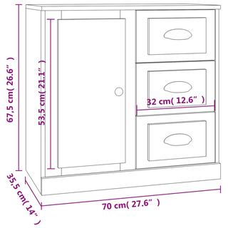 vidaXL Sideboards 2 pcs White Engineered Wood - GIANT LOBELIA