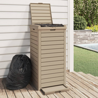 Outdoor Garbage Bin Light Brown 41x41x86 cm Polypropylene - Giant Lobelia