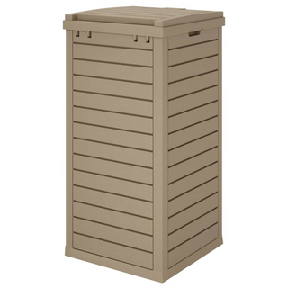 Outdoor Garbage Bin Light Brown 41x41x86 cm Polypropylene - Giant Lobelia