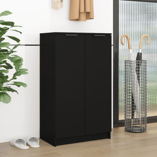 Shoe Cabinet Black 59x35x100 cm Engineered Wood - Giant Lobelia