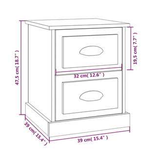 Bedside Cabinets 2 pcs Grey Sonoma 39x39x47.5 cm Engineered Wood - Giant Lobelia