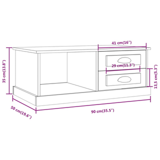 Coffee Table Black 90x50x35 cm Engineered Wood - Giant Lobelia