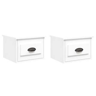 Wall-mounted Bedside Cabinets 2 pcs White 41.5x36x28cm - Giant Lobelia