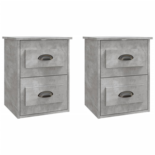 Wall-mounted Bedside Cabinets 2 pcs Concrete Grey 41.5x36x53cm - Giant Lobelia