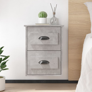 Wall-mounted Bedside Cabinet Concrete Grey 41.5x36x53cm - Giant Lobelia