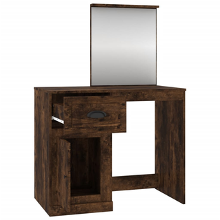 vidaXL Dressing Table with Mirror Smoked Oak 90x50x132.5 cm Engineered Wood - Giant Lobelia