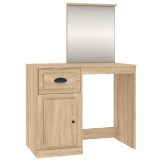 vidaXL Dressing Table with Mirror Sonoma Oak 90x50x132.5 cm Engineered Wood - Giant Lobelia