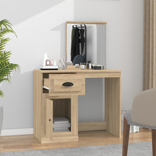 vidaXL Dressing Table with Mirror Sonoma Oak 90x50x132.5 cm Engineered Wood - Giant Lobelia