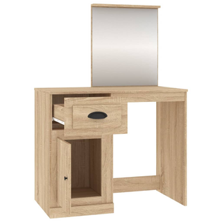 vidaXL Dressing Table with Mirror Sonoma Oak 90x50x132.5 cm Engineered Wood - Giant Lobelia