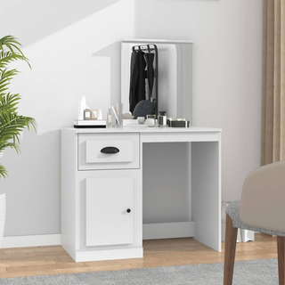 vidaXL Dressing Table with Mirror White 90x50x132.5 cm Engineered Wood - Giant Lobelia