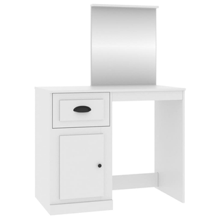 vidaXL Dressing Table with Mirror White 90x50x132.5 cm Engineered Wood - Giant Lobelia