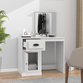 vidaXL Dressing Table with Mirror White 90x50x132.5 cm Engineered Wood - Giant Lobelia