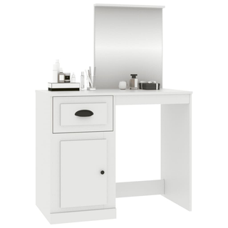 vidaXL Dressing Table with Mirror White 90x50x132.5 cm Engineered Wood - Giant Lobelia