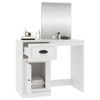 vidaXL Dressing Table with Mirror White 90x50x132.5 cm Engineered Wood - Giant Lobelia