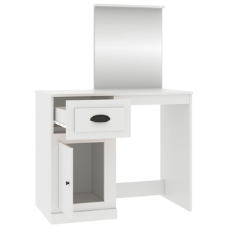 vidaXL Dressing Table with Mirror White 90x50x132.5 cm Engineered Wood - Giant Lobelia