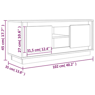 TV Cabinet Grey Sonoma 102x35x45 cm Engineered Wood - Giant Lobelia