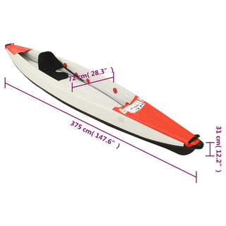 Inflatable Kayak Red 375x72x31 cm Polyester - Giant Lobelia