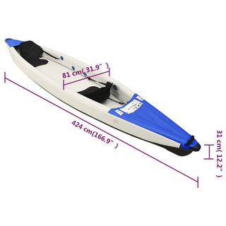 Inflatable Kayak Blue 424x81x31 cm Polyester - Giant Lobelia