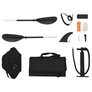 vidaXL Inflatable Kayak Black 375x72x31 cm Polyester - Giant Lobelia