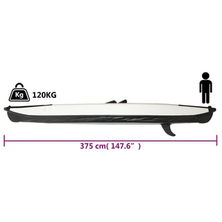 vidaXL Inflatable Kayak Black 375x72x31 cm Polyester - Giant Lobelia