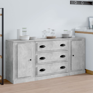 Sideboards 3 pcs Concrete Grey Engineered Wood - Giant Lobelia