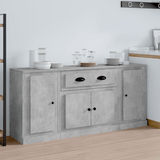 vidaXL Sideboards 3 pcs Concrete Grey Engineered Wood - GIANT LOBELIA