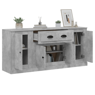 vidaXL Sideboards 3 pcs Concrete Grey Engineered Wood - GIANT LOBELIA