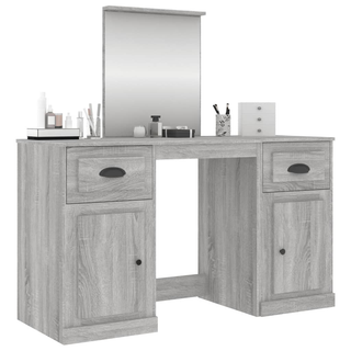 vidaXL Dressing Table with Mirror Grey Sonoma 130x50x132.5 cm - Giant Lobelia